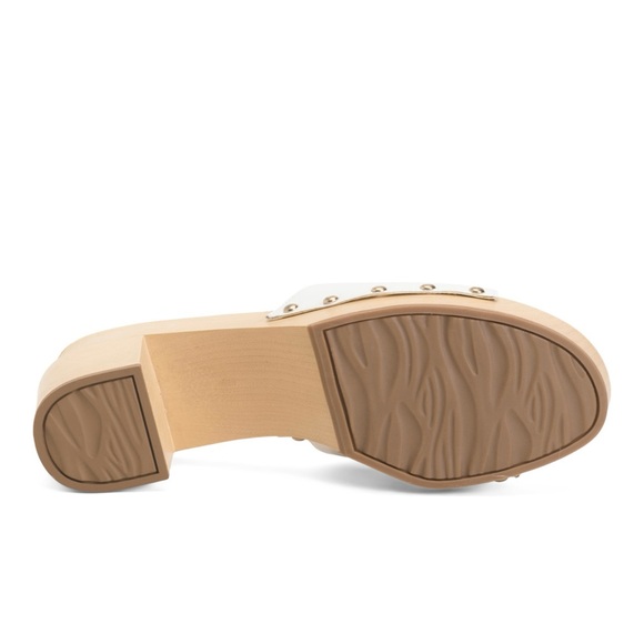 FRANCO SARTO 🫐 White Leather Capri Slides Clogs Shoes Sz-10-M - Picture 6 of 8